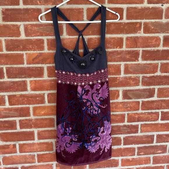 Free People Y2K vintage velvet beaded purpโฆ - Picture 4 of 9